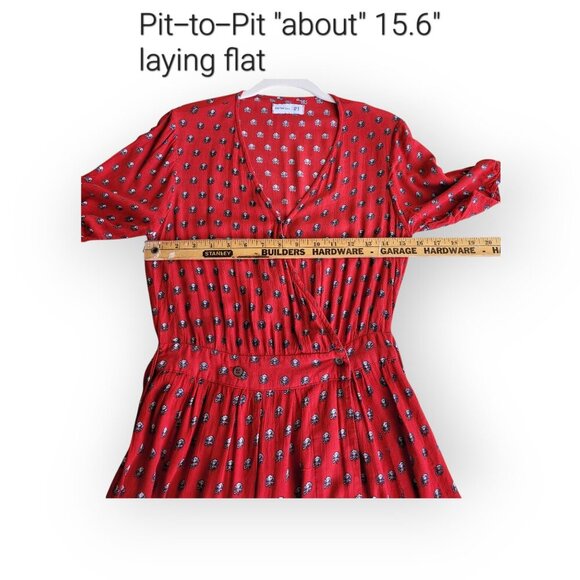 Red Floral Tie-Sleeve Dress Size 2 by Faithfull The Brand - Picture 6 of 8